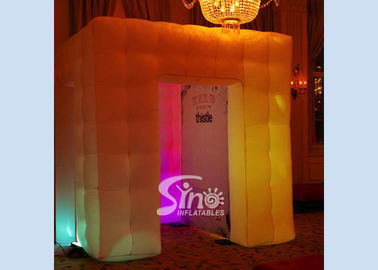 8'x8'x8' cube tube led inflatable photo booth enclosure for night shows or party bars
