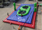 Commercial grade adults big inflatable bossaball court with center trampolines for volleyball games