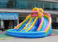 Backyard Rainbow Commercial Inflatable Water Slides with Pool , Double Lane