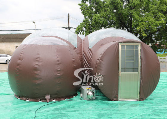 4m Dome Clear Top Resort Glamping Bubble فندق مع نفق إطار فولاذي N باب من مصنع قابل للنفخ