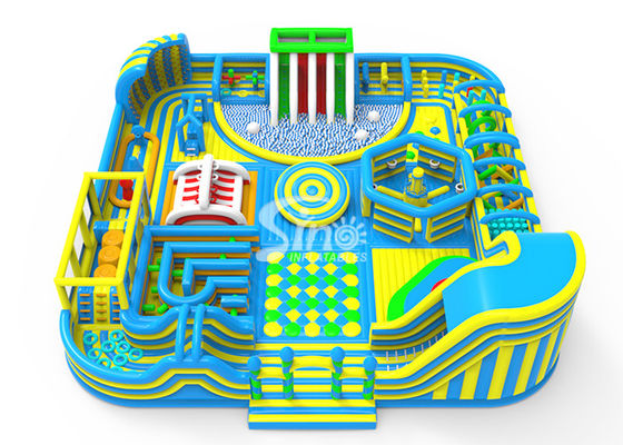 35x35m أكبر حديقة ملاهي داخلية قابلة للنفخ للأطفال N Adults Amusement Park